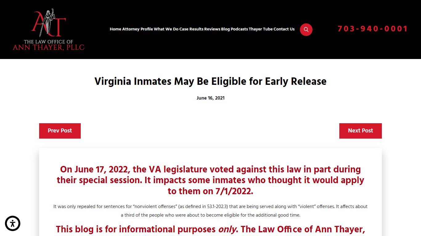 Virginia Justice Reform | Earlier Inmate Release - The Law Office of ...